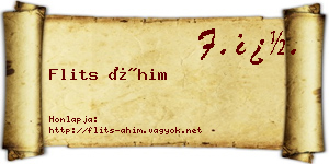 Flits Áhim névjegykártya